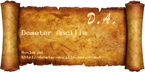 Demeter Ancilla névjegykártya